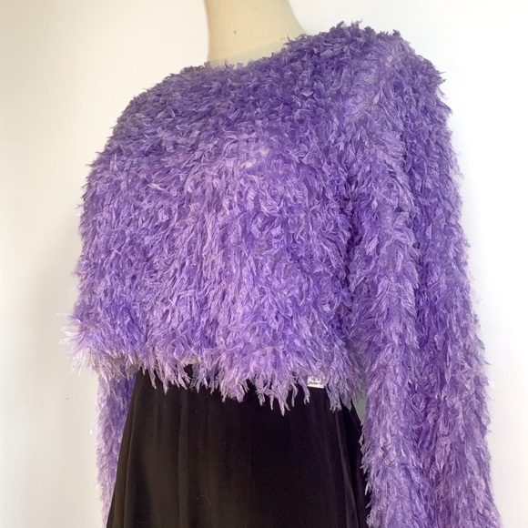 Zara Feather Effect Purple Sweater - Size US S - Picture 3 of 6